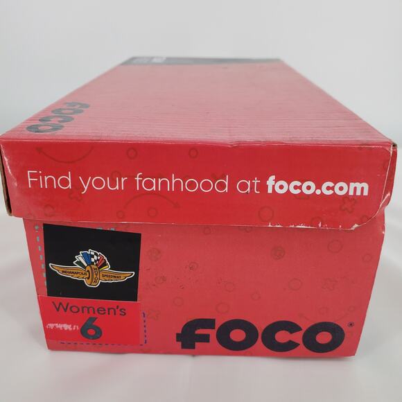 Foco Size 6 Indy Motor Speedway Wing Wheel Flag Glitter Canvas Slip On Shoes New - Picture 10 of 11